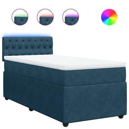 vidaXL Lit tapissier avec matelas velours bleu 80x200 cm