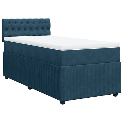 vidaXL Lit tapissier avec matelas velours bleu 80x200 cm