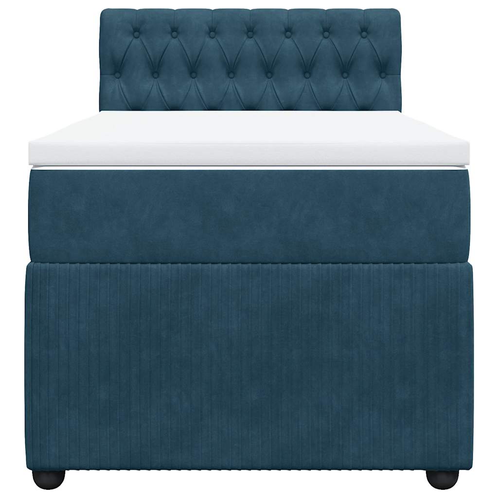vidaXL Lit tapissier avec matelas velours bleu 80x200 cm