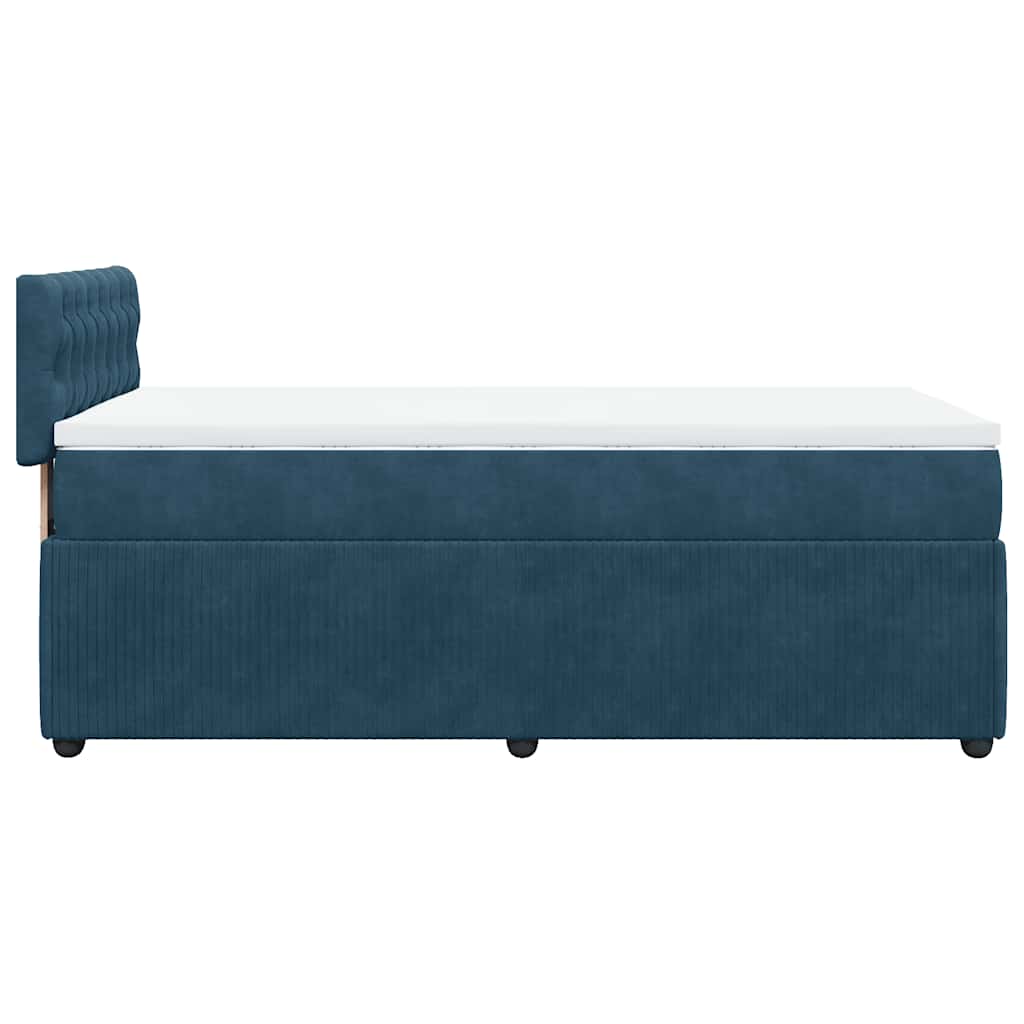 vidaXL Lit tapissier avec matelas velours bleu 80x200 cm