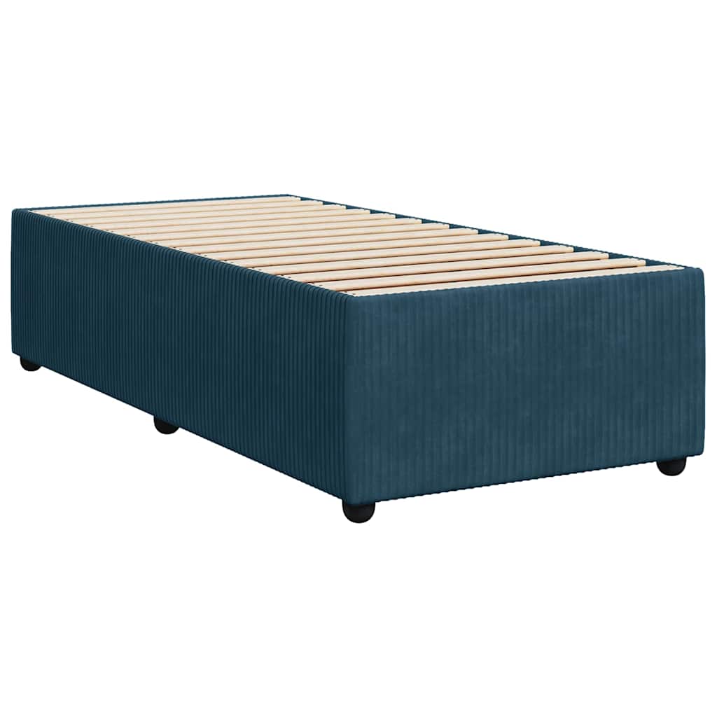 vidaXL Lit tapissier avec matelas velours bleu 80x200 cm