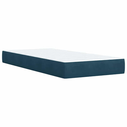 vidaXL Lit tapissier avec matelas velours bleu 80x200 cm