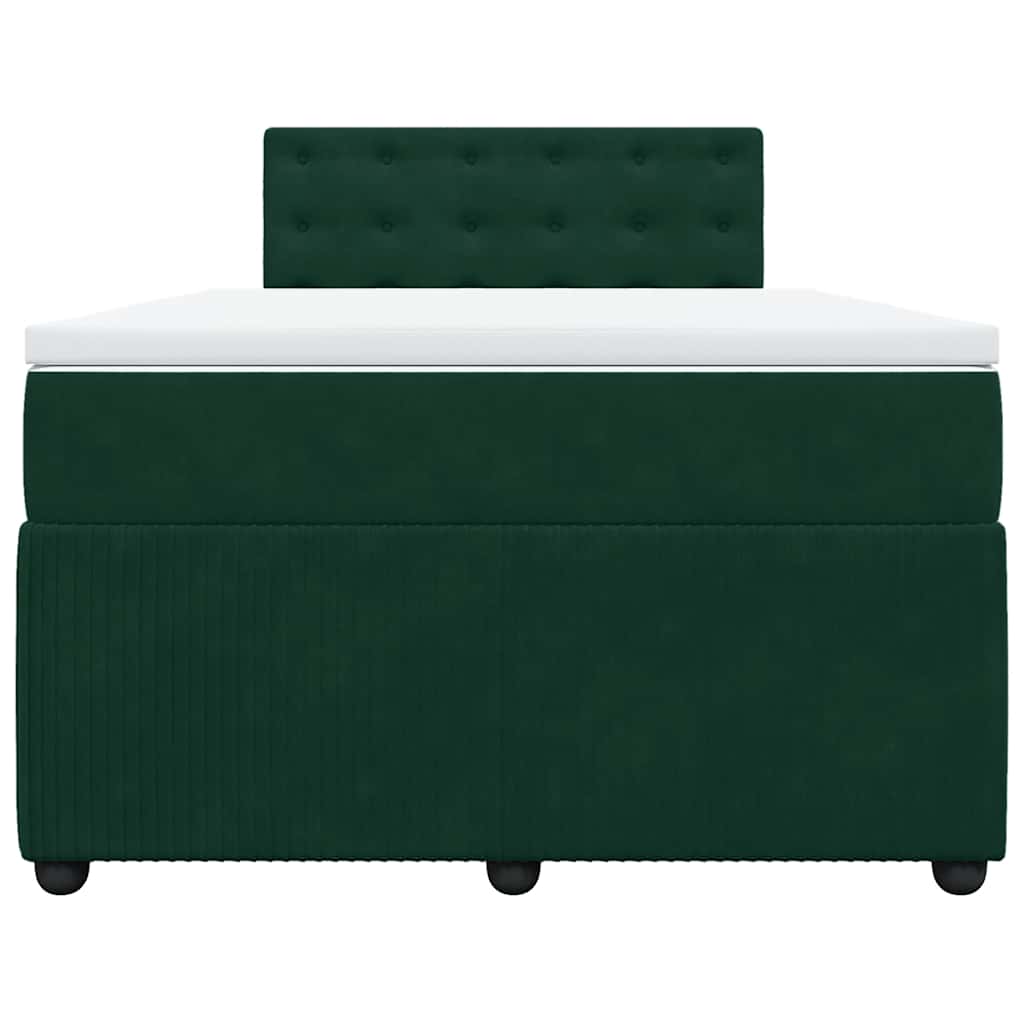Boxspringbett mit Matratze Dunkelgrün 120x190 cm Samt