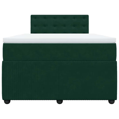 Boxspringbett mit Matratze Dunkelgrün 120x190 cm Samt