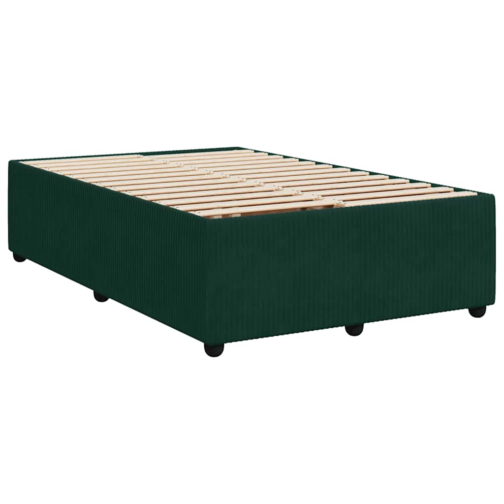 Boxspringbett mit Matratze Dunkelgrün 120x200 cm Samt