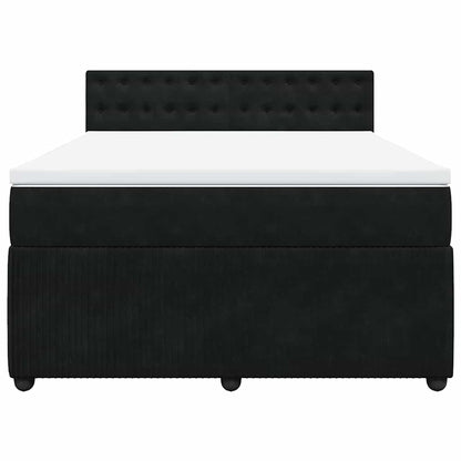 Boxspringbett mit Matratze Schwarz 160x200 cm Samt