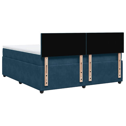 Boxspringbett mit Matratze Blau 180x200 cm Samt