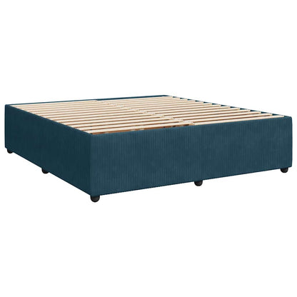 Boxspringbett mit Matratze Blau 180x200 cm Samt