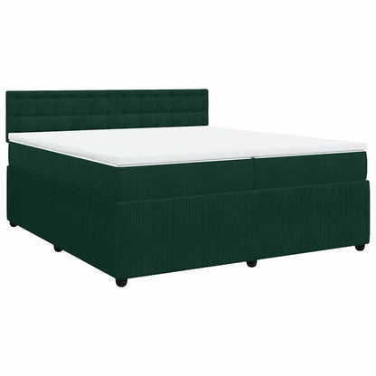 Boxspringbett mit Matratze Dunkelgrün 200x200 cm Samt