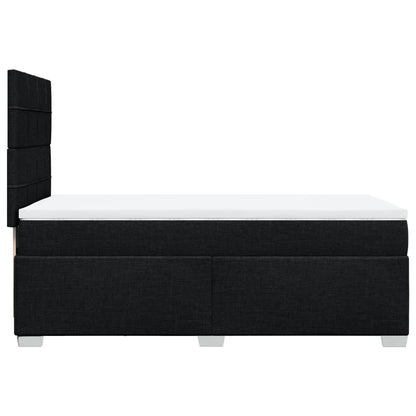 vidaXL Boxspringbett mit Matratze Schwarz 80x200 cm Stoff