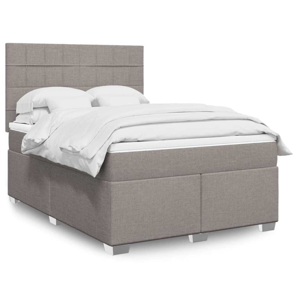 Boxspringbett mit Matratze Taupe 140x190 cm Stoff