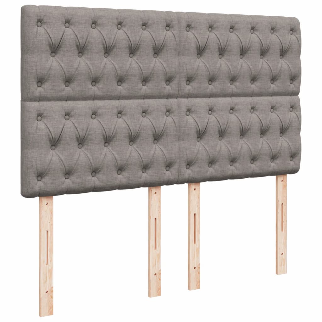 vidaXL Boxspringbett mit Matratze Taupe 140x200 cm Stoff