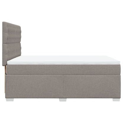 vidaXL Boxspringbett mit Matratze Taupe 140x200 cm Stoff
