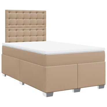 vidaXL Boxspringbett Matratze Cappuccino-Braun 120x200cm Kunstleder