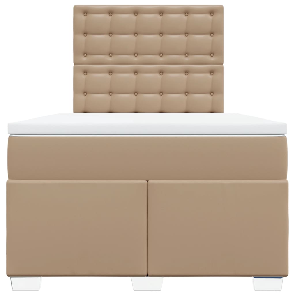 vidaXL Boxspringbett Matratze Cappuccino-Braun 120x200cm Kunstleder
