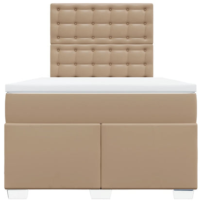 vidaXL Boxspringbett Matratze Cappuccino-Braun 120x200cm Kunstleder
