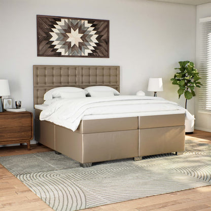 vidaXL Lit coffre-matelas cappuccino-marron 200x200 cm en similicuir