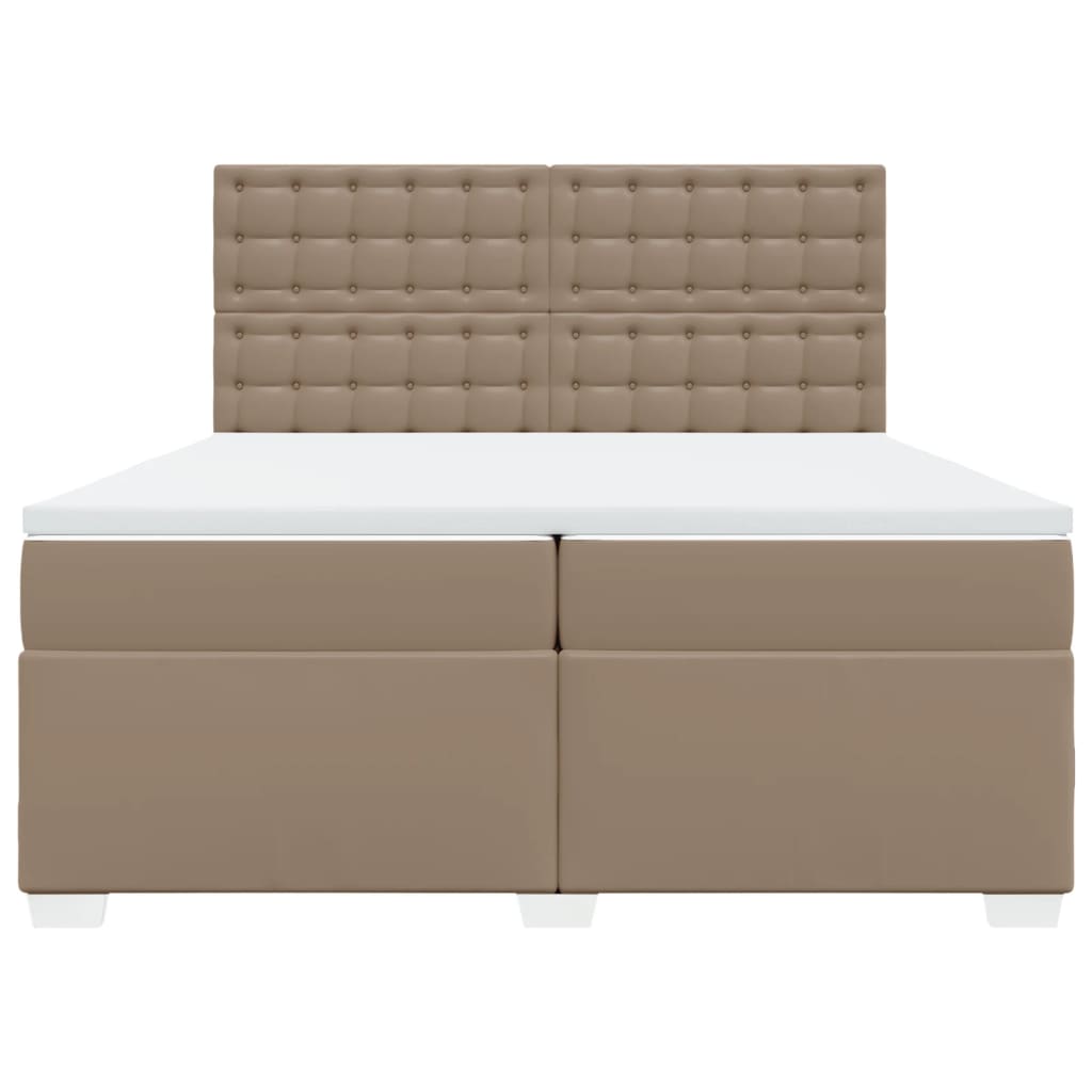 vidaXL Lit coffre-matelas cappuccino-marron 200x200 cm en similicuir