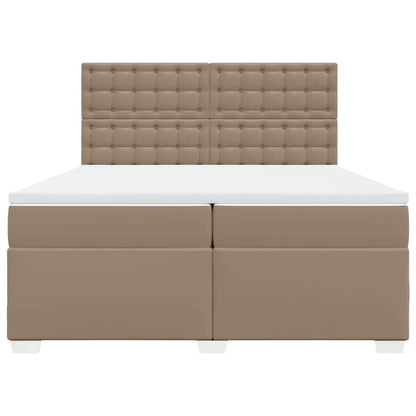 vidaXL Lit coffre-matelas cappuccino-marron 200x200 cm en similicuir