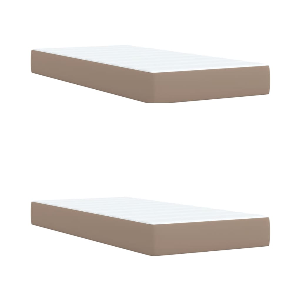 vidaXL Lit coffre-matelas cappuccino-marron 200x200 cm en similicuir