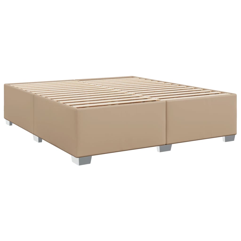 vidaXL Lit coffre-matelas cappuccino-marron 200x200 cm en similicuir