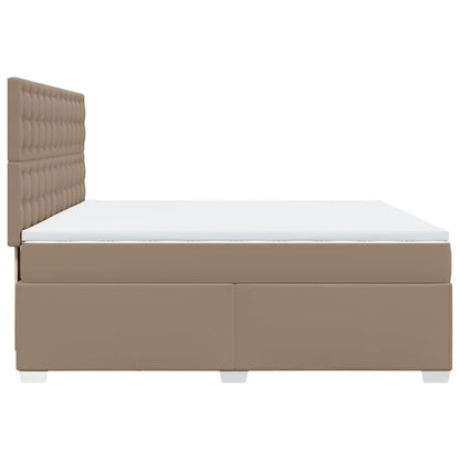 vidaXL Lit coffre-matelas cappuccino-marron 200x200 cm en similicuir