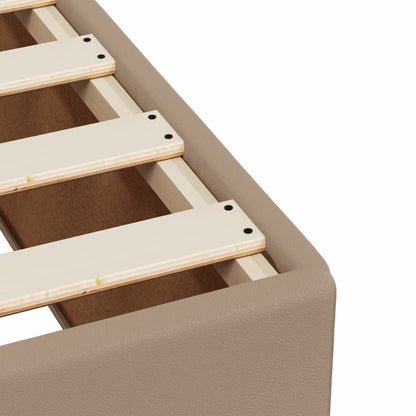 vidaXL Lit coffre-matelas cappuccino-marron 200x200 cm en similicuir