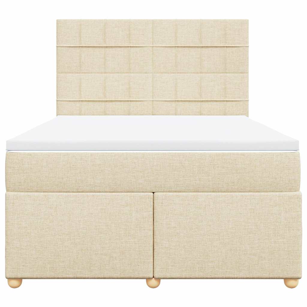 vidaXL Lit coffre avec matelas crème 140x190 cm Tissu