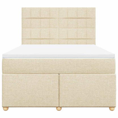 vidaXL Lit coffre avec matelas crème 140x190 cm Tissu