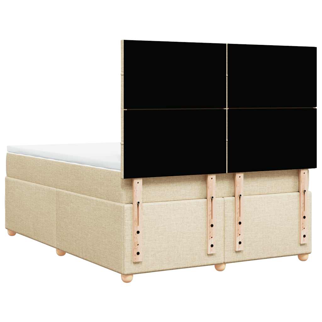 vidaXL Lit coffre avec matelas crème 140x190 cm Tissu