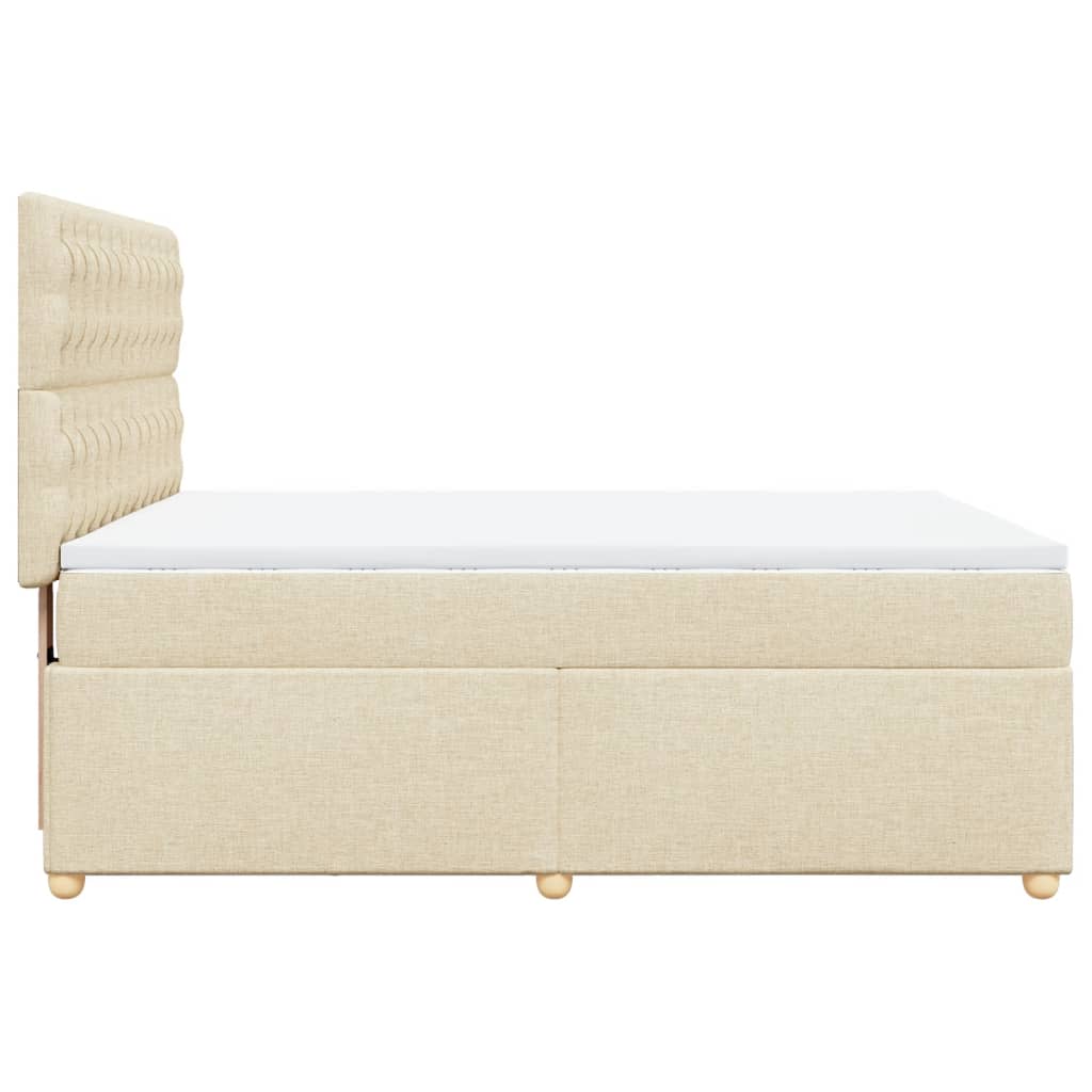 vidaXL Lit coffre avec matelas crème 140x190 cm Tissu
