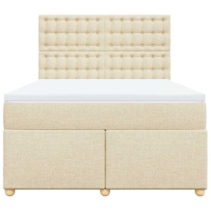 vidaXL Lit coffre avec matelas crème 140x190 cm Tissu