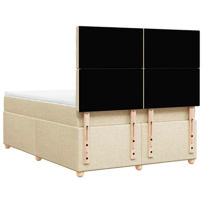 vidaXL Lit coffre avec matelas crème 140x190 cm Tissu