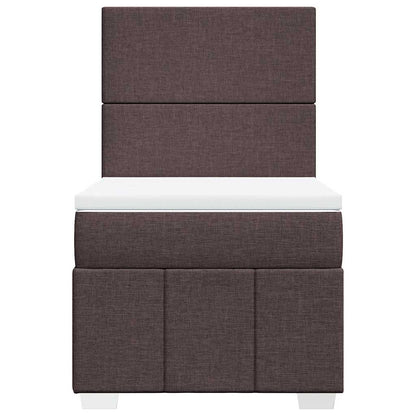 vidaXL Lit boxspring avec matelas Marron foncé 90x200 cm Tissu