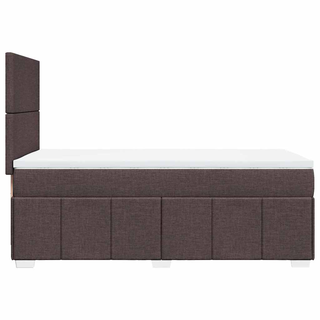 vidaXL Lit boxspring avec matelas Marron foncé 90x200 cm Tissu