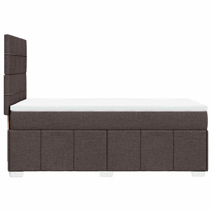 vidaXL Lit boxspring avec matelas Marron foncé 90x200 cm Tissu