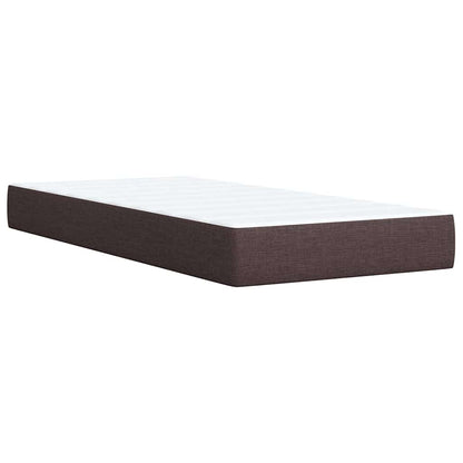 vidaXL Lit boxspring avec matelas Marron foncé 90x200 cm Tissu