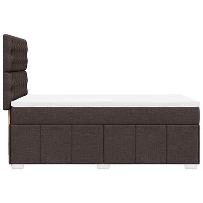 vidaXL Lit boxspring avec matelas Marron foncé 90x200 cm Tissu