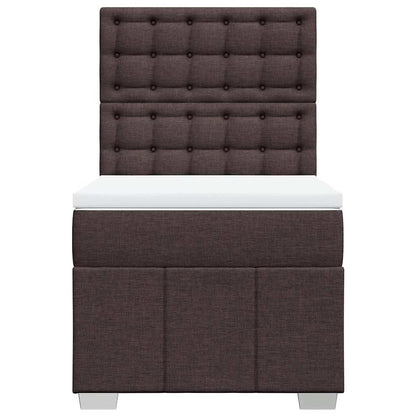 vidaXL Lit boxspring avec matelas Marron foncé 90x200 cm Tissu