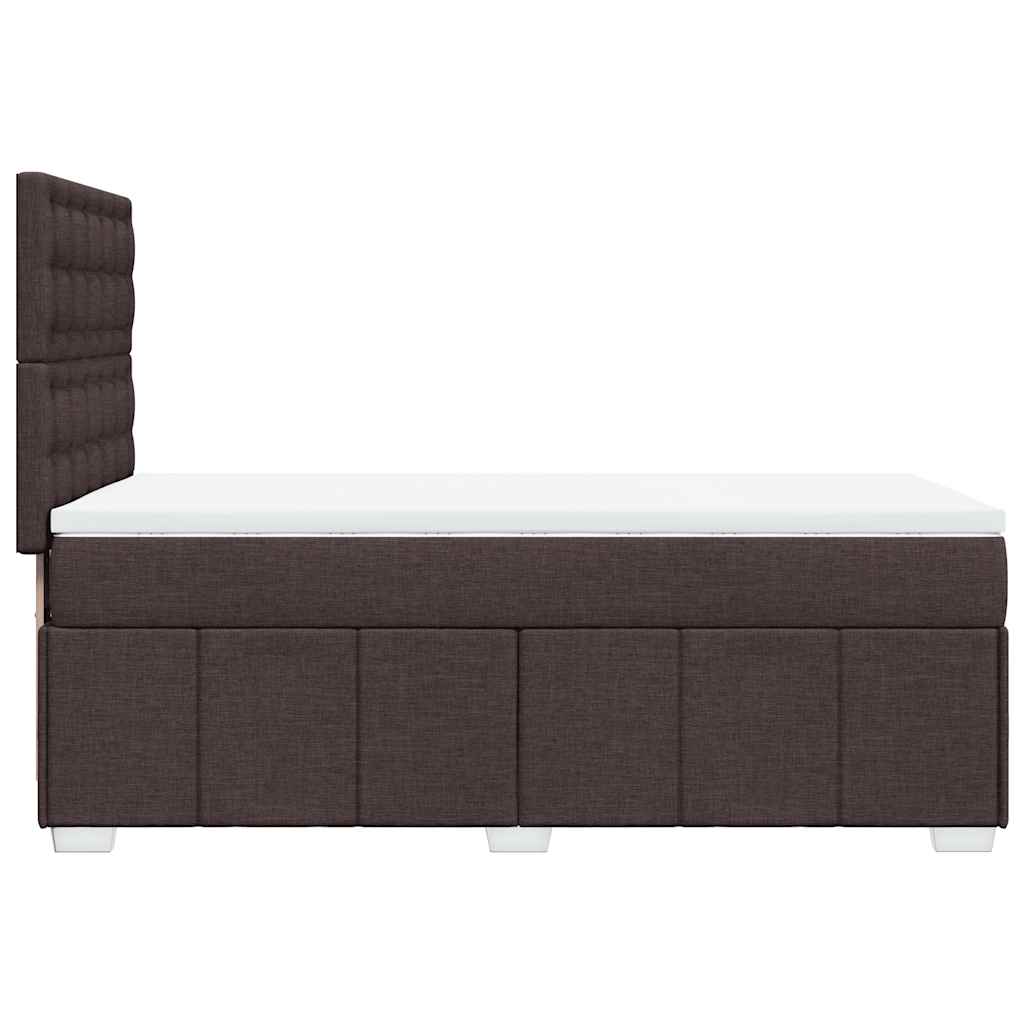 vidaXL Lit boxspring avec matelas Marron foncé 90x200 cm Tissu