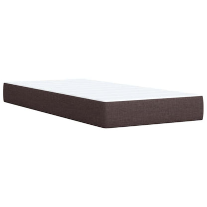 vidaXL Lit boxspring avec matelas Marron foncé 90x200 cm Tissu