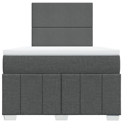 vidaXL Boxspringbett mit Matratze Dunkelgrau 120x190 cm Stoff