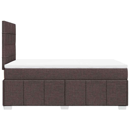 vidaXL Lit boxspring avec matelas Marron foncé 120x190 cm Tissu