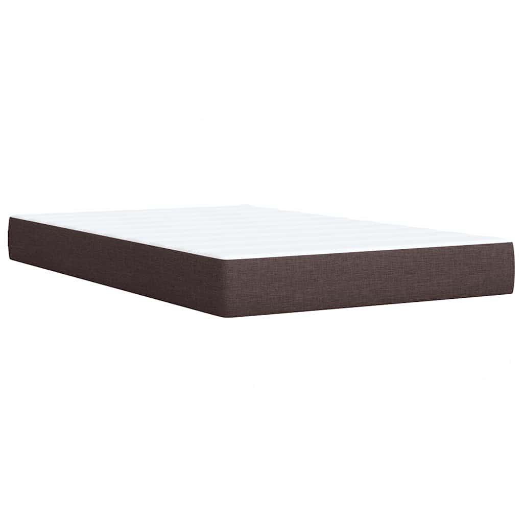 vidaXL Lit boxspring avec matelas Marron foncé 120x190 cm Tissu