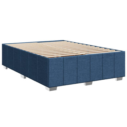 vidaXL Lit coffre tapissier avec matelas Bleu 160x200 cm Tissu