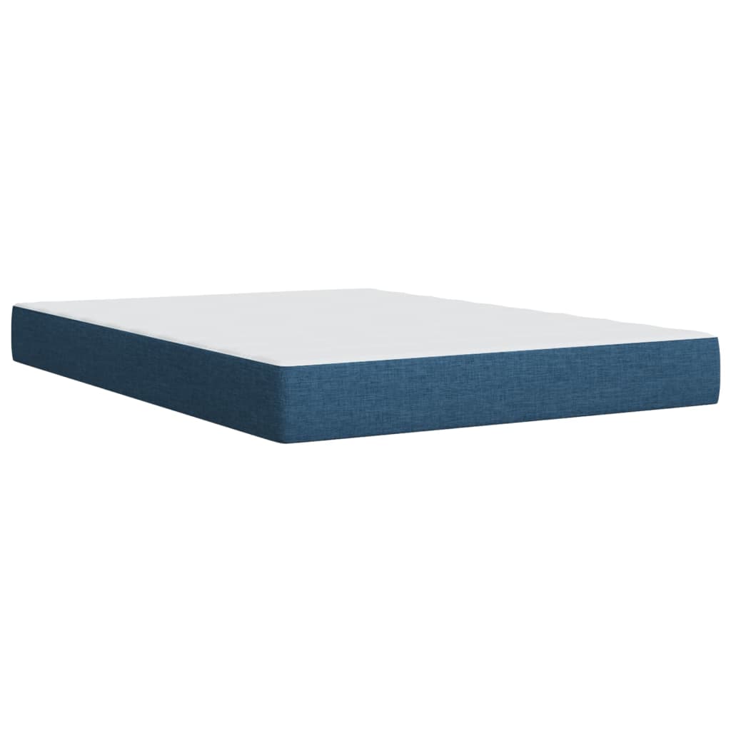 vidaXL Lit coffre tapissier avec matelas Bleu 160x200 cm Tissu