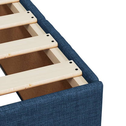vidaXL Lit coffre tapissier avec matelas Bleu 160x200 cm Tissu
