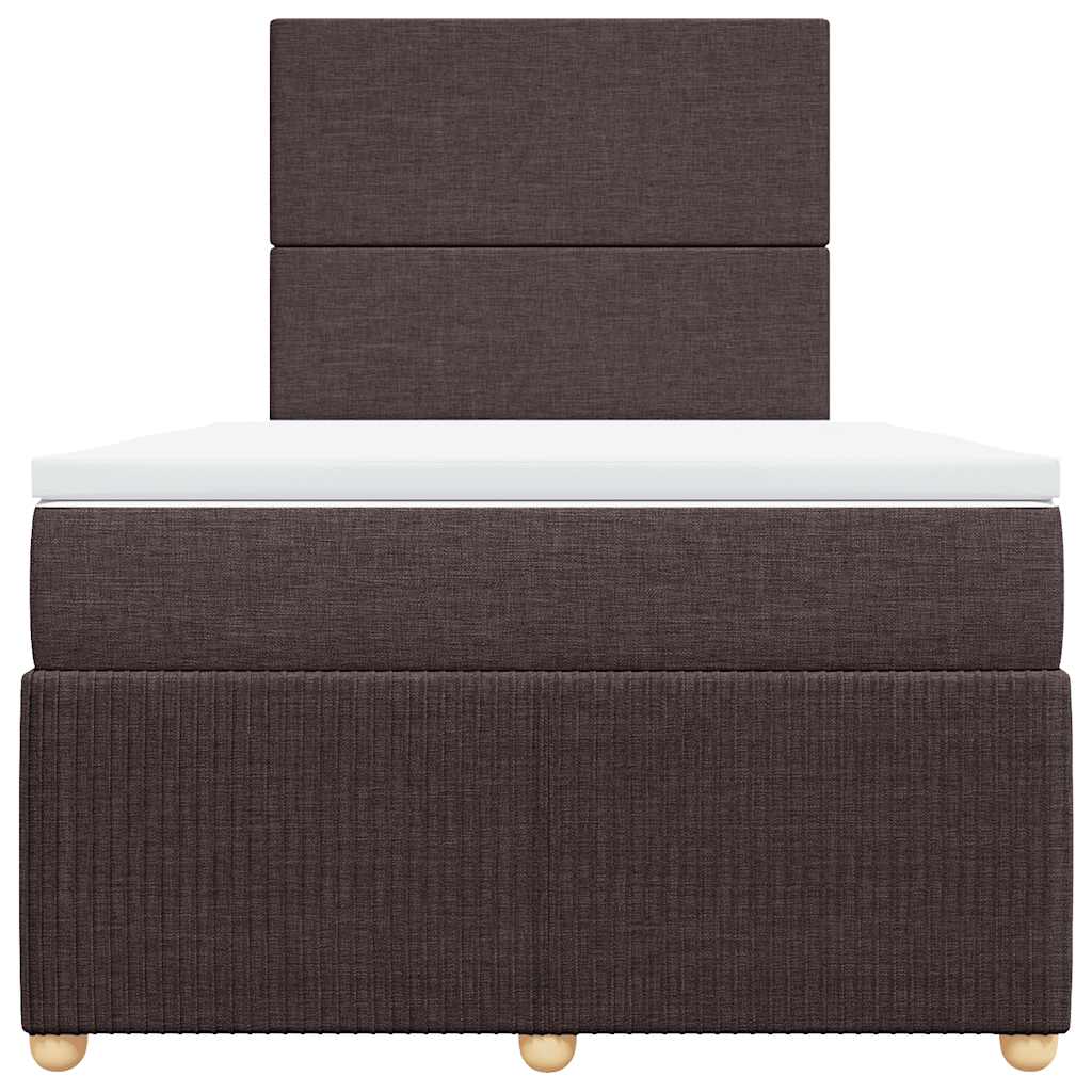 vidaXL Boxspringbett mit Matratze Dunkelbraun 120x200 cm Stoff