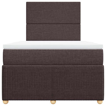 vidaXL Boxspringbett mit Matratze Dunkelbraun 120x200 cm Stoff