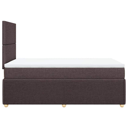 vidaXL Boxspringbett mit Matratze Dunkelbraun 120x200 cm Stoff